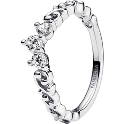 Pandora Regal Swirl Tiara Ring - Silver/Transparent