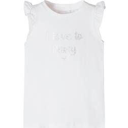 vidaXL Kid's Frill Sleeves T-shirt - White (8721012000674)