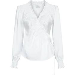 Neo Noir Dessy Heavy Sateen Blouse - White