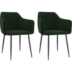 vidaXL Velvet Dark Green Esszimmerstuhl 73cm 2Stk.