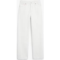 Monki Taiki High Waist Straight Leg Jeans - White