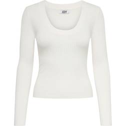 JdY O-Neck Sweater - White/Cloud Dancer