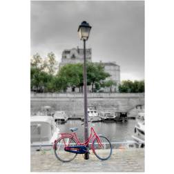 Trademark Fine Art Bicycle St Martin Canal #1 Multicolor Framed Art 12x19"