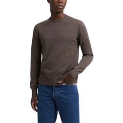 ASKET The Merino Sweater - Brown Melange