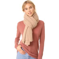 White + Warren Women's Cashmere Travel Wrap Scarf, Camel Heather, One