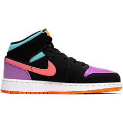 Nike Air Jordan 1 Mid GS - Black/Multi-Color