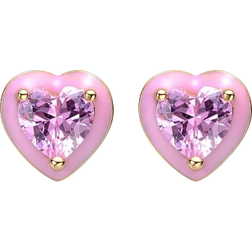 GiGiGirl Halo Heart Stud Earrings - Gold/Pink