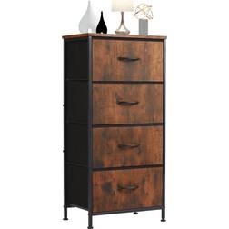 Sweetcrispy Tower Organizer Unit Brown Chest of Drawer 11.8x37.4"