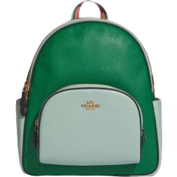 Coach Court Backpack In Colorblock - Gold/Green/Light Teal Multi