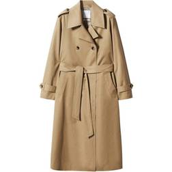 Mango Angela Double Button Trench Coat - Medium Brown