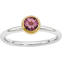 Stackable Expressions Two Tone Ring - Silver/Gold/Tourmaline