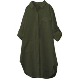 Fesfesfes Women's Clearance Loose Long Shirt - Green