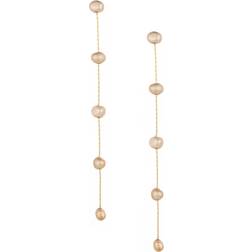 Ettika Dripping Delicate Drop Earrings - Gold/Pearls