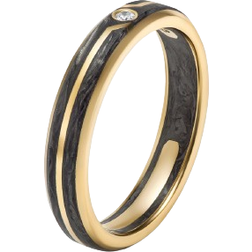 David Yurman Forged Carbon Band Ring - Gold/Black/Diamond