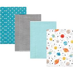 Hudson Baby Cotton Flannel Burp Cloths 4-pack Happy Planets