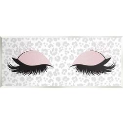 Stupell Glam Makeup Leopard Pattern Wall Plaque Kim Pink Framed Art 17x7"