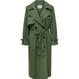 Only Chloe Double Breasted Trenchcoat - Green/Four Leaf Clover