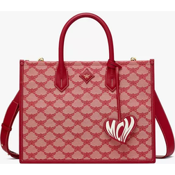 MCM Himmel Lauretos Jacquard Tote - Red/Valentine Red