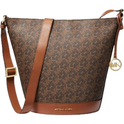 Michael Kors Townsend Medium Empire Signature Logo Messenger Bucket Bag - Brown/Luggage