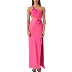 Misha Kristin Satin Gown - Hot Pink