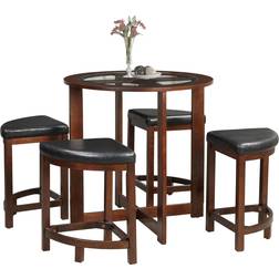 Roundhill Furniture P5102 Espresso Dining Set 36" 5