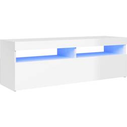 vidaXL Cabinet with LED Lights High Gloss White TV-benk 120x40cm