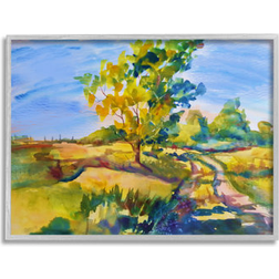 Stupell Tree And Path Landscape Gray Framed Art 21x25"