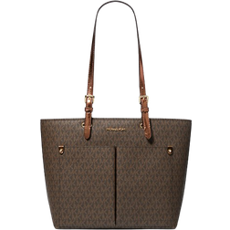 Michael Kors Jet Set Medium Signature Logo Pocket Tote Bag - Mocha