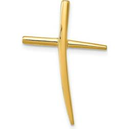 Zen Jewelz Polished Curved Cross Chain Slide - Gold