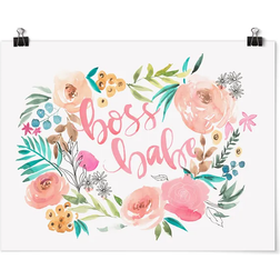 Klebefieber Boss Babe White/Pink Poster 40x30cm