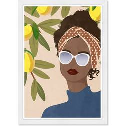 Wynwood Studio Lemon Vibes Fashion and Glam Yellow/Brown Framed Art 5.1x7.5"