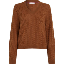 Tommy Hilfiger Women's Knitted Wool Sweater - Cognac