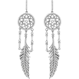 Kelly Herd Dream Catcher Dangle Earrings - Silver/Transparent