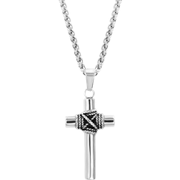 Montana Silversmiths Rope Wrapped Cross Necklace - Silver