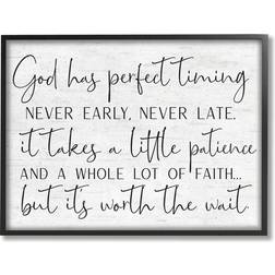 Stupell Industries Inspirational Patience Quote Black Framed Art 16x20"