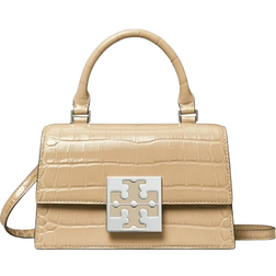 Tory Burch Bon Croc Embossed Mini Bag - Taupe