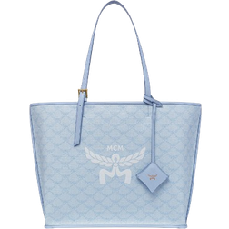 MCM Himmel Lauretos Medium Shopper - Blue/Ancient Blue