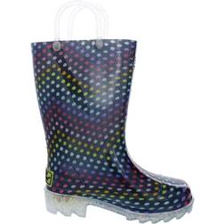 Western Chief Toddler Rainbow Dot Waterproof Glitter Light-Up Shoes - Navy