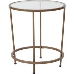 Flash Furniture Astoria Collection Clear/Brushed Gold Small Table 19.5x19.5"