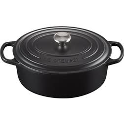 Le Creuset Matte Black Signature Cast Iron Oval med lock 4.1 L