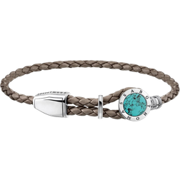 Thomas Sabo Strap Disc Bracelet - Silver/Brown/Turquoise