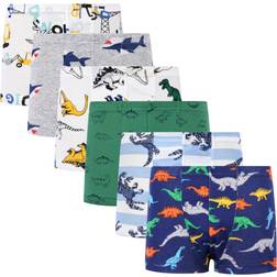 Cczmfeas Kid's Dinosaur Cotton Boxer Briefs G 6-pack - Blue