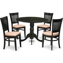 East West Furniture Dublin Black Dining Set 42" 5