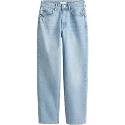 H&M Slim Straight High Ankle Jeans - Light Denim Blue