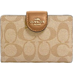 Coach Medium Corner Zip Wallet - Gold/Lt Khaki/Lt Saddle