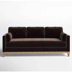 Joss & Main Pera Deep Brown Sofa 84" 3 Seater