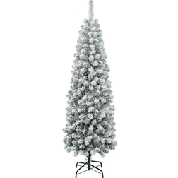 National Tree Company First Traditions Pencil Slim Flocked Green Christmas Tree 72"