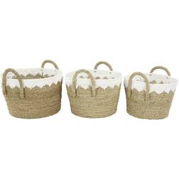 Litton Lane Sea Grass Brown Basket 17" 3