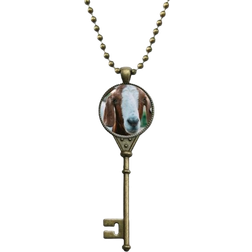 Sheep Animal Photography Key Necklace - Bronze/Multicolour