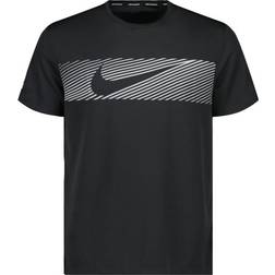 Nike Men's Miler Flash Dri-FIT UV Short Sleeve Running Top - Black